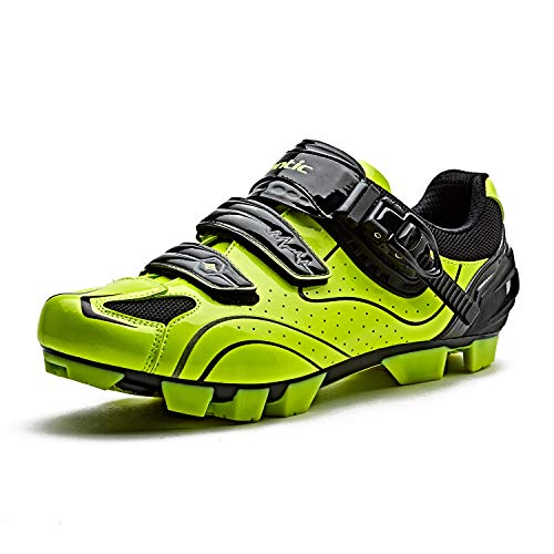 Santic Zapatillas Ciclismo MTB Zapatillas Bicicleta Montaña Hombre Zapatos Ciclismo Calzado Bicicleta Montaña Verde EU 39