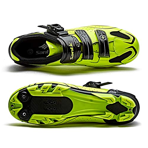 Santic Zapatillas Ciclismo MTB Zapatillas Bicicleta Montaña Hombre Zapatos Ciclismo Calzado Bicicleta Montaña Verde EU 39