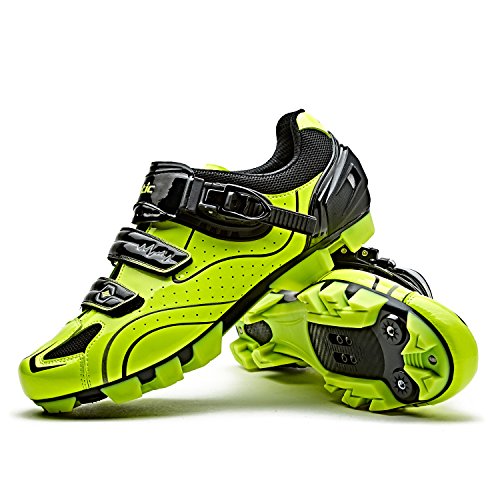 Santic Zapatillas Ciclismo MTB Zapatillas Bicicleta Montaña Hombre Zapatos Ciclismo Calzado Bicicleta Montaña Verde EU 44