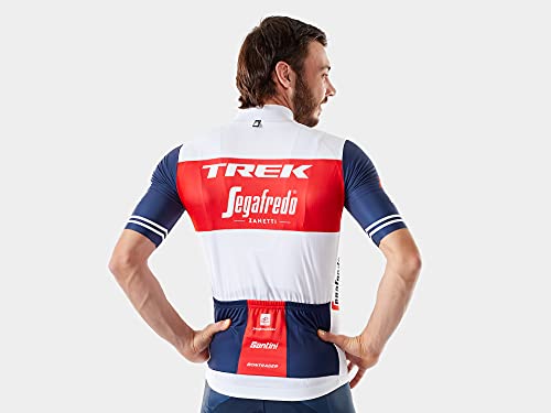 Santini Trek-segafredo Team Replica Race Maillot de Ciclismo, Rojo, Blanco y Azul, L para Hombre