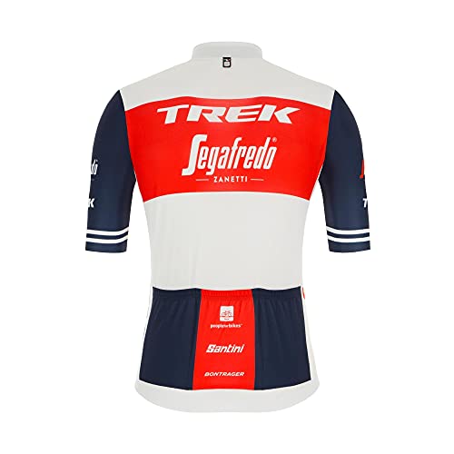 Santini Trek-segafredo Team Replica Race Maillot de Ciclismo, Rojo, Blanco y Azul, L para Hombre