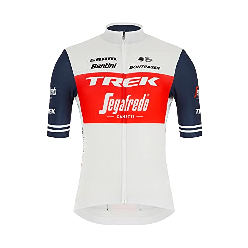 Santini Trek-segafredo Team Replica Race Maillot de Ciclismo, Rojo, Blanco y Azul, L para Hombre