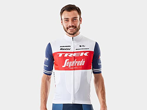 Santini Trek-segafredo Team Replica Race Maillot de Ciclismo, Rojo, Blanco y Azul, M para Hombre
