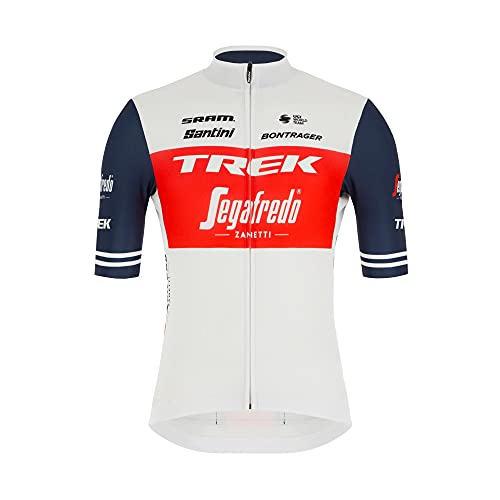 Santini Trek-segafredo Team Replica Race Maillot de Ciclismo, Rojo, Blanco y Azul, M para Hombre