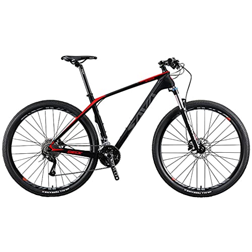 SAVADECK DECK2.0 Bicicleta de montaña de Carbono 26 '' / 27.5"/ 29" Bicicleta de montaña de Carrera XC MTB de Fibra de Carbono de Cola Dura Completa con 27 velocidades Shimano Altus M2000 GroupSet