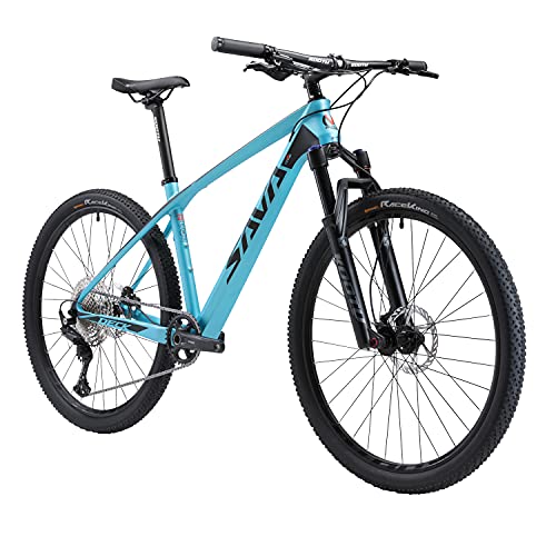 SAVADECK DECK6.0 Bicicleta de Montaña Carbono Ultraligera MTB de 27.5/29 Pulgadas con Cola rígida Completa con neumáticos Shimano DEORE M6000 Gpuppreset de 30 velocidades y Neumáticos Continental