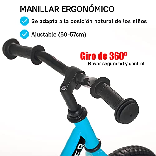 Sawyer - Bicicleta Sin Pedales Ultraligera - Niños 2, 3, 4 y 5 años (Azul)