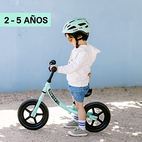 Sawyer - Bicicleta Sin Pedales Ultraligera - Niños 2, 3, 4 y 5 años (Mint)