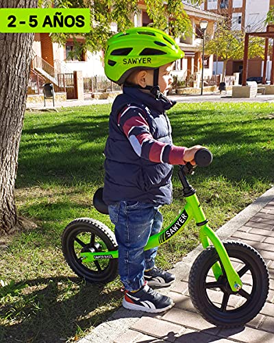 Sawyer - Bicicleta Sin Pedales Ultraligera - Niños 2, 3, 4 y 5 Años (Verde)