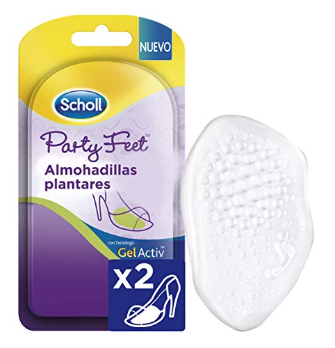 Scholl Party Feet, almohadillas plantares con tecnología Gel Activ, amortiguación y protección de la planta del pie, 2 almohadillas