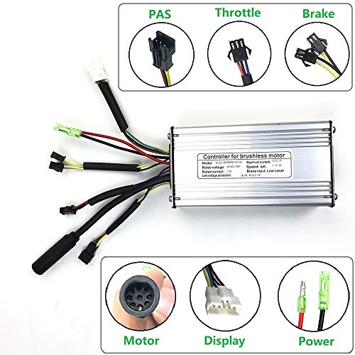 SCHUCK Kit de conversión de bicicleta eléctrica, pantalla USB KT-LCD7, tamaño de rueda 26 pulgadas, 36V500W sin escobillas BLDC motor de cubo delantero