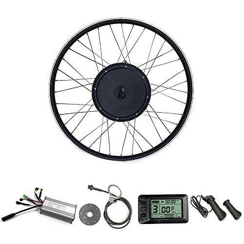 SCHUCK Kit de conversión de bicicleta eléctrica, pantalla USB KT-LCD7, tamaño de rueda 26 pulgadas, 36V500W sin escobillas BLDC motor de cubo delantero