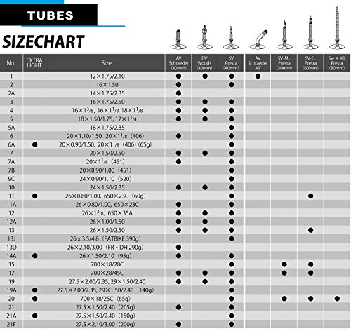 Schwalbe 10 - Cámara de Aire para Bicicletas (24 Pulgadas) Negro Negro Talla:24 Zoll