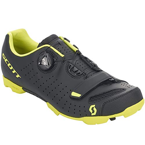Scott MTB Comp Boa 2020 - Zapatillas de ciclismo, color negro y amarillo, Hombre, Color negro mate Sulphur amarillo., 45