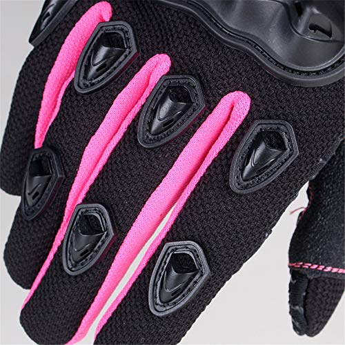 SCOYCO Mujer Guantes de Motocicleta Armadura Transpirable Guante Femenino Antideslizante MBX / MTB / ATV Sport Pink Dirt Bike Guantes Pantalla táctil (M)