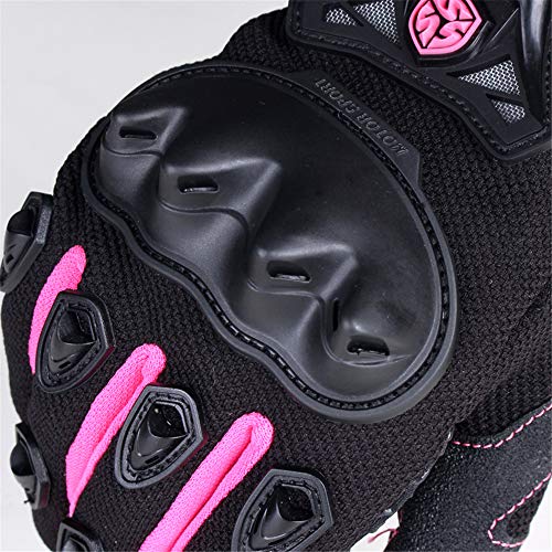 SCOYCO Mujer Guantes de Motocicleta Armadura Transpirable Guante Femenino Antideslizante MBX / MTB / ATV Sport Pink Dirt Bike Guantes Pantalla táctil (M)