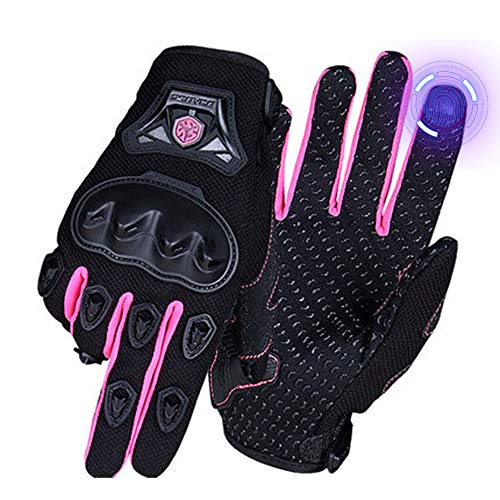 SCOYCO Mujer Guantes de Motocicleta Armadura Transpirable Guante Femenino Antideslizante MBX / MTB / ATV Sport Pink Dirt Bike Guantes Pantalla táctil (M)