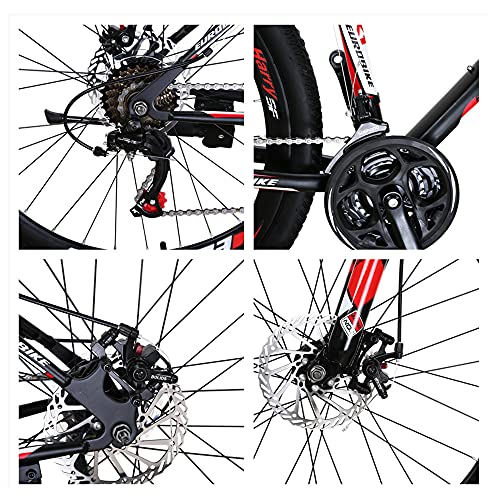 SD X1 Bicicleta de montaña para adultos 17 pulgadas marco de acero 27.5 pulgadas rueda freno disco 21 velocidad sistema de engranajes suspensión delantera MTB bicicleta (Muti habló rueda negra)