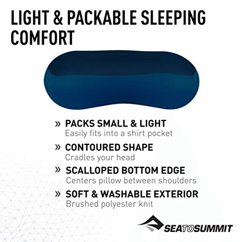 Sea to Summit Aeros Premium Pillow R Almohada Montañismo, Alpinismo y Trekking, Adultos Unisex, Azul (Blue), 1 Unidad (Paquete de 1)