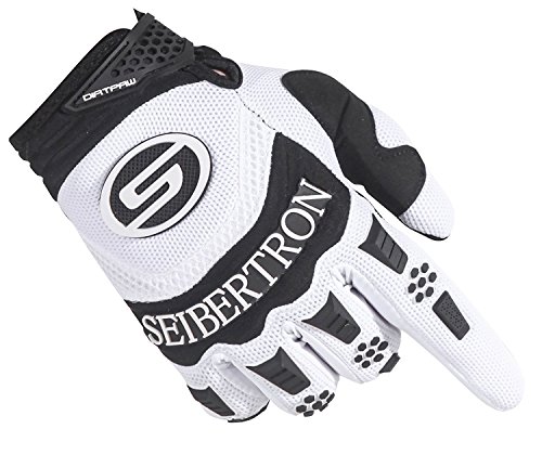 Seibertron Dirtpaw Hombres Profesional Bicicletas MTB Racing Off-Road/Dirt Bike Deportes Guantes (Blanco, M)