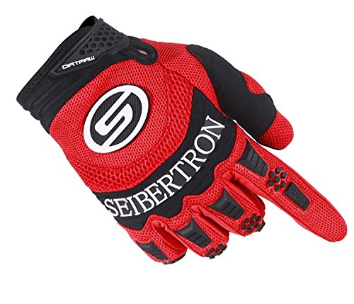 Seibertron Dirtpaw Hombres Profesional Bicicletas MTB Racing Off-Road/Dirt Bike Deportes Guantes (Rojo, XL)