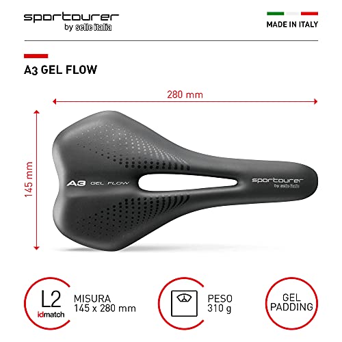 Selle Italia A3 Sillín, Unisex-Adult, Negro, One Size