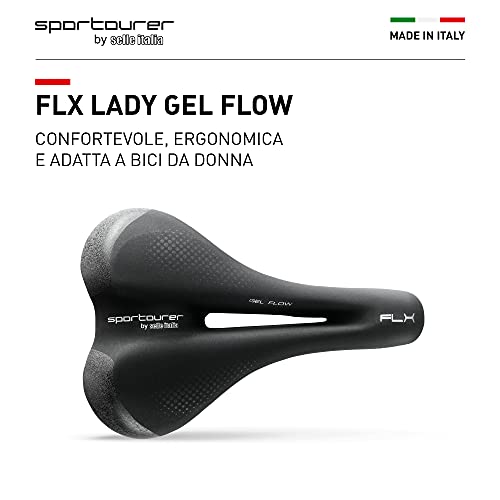 Selle Italia FLX Gel Flow Sillín, Mujer, Negro, L2