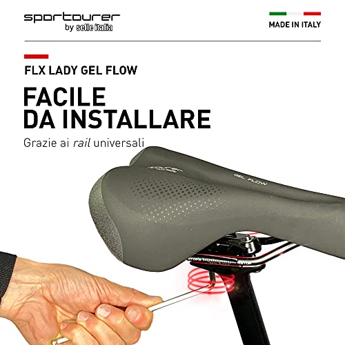 Selle Italia FLX Gel Flow Sillín, Mujer, Negro, L2