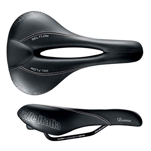 Selle Italia - Sillìn Bicicleta de Carretera Donna, Rail FeC Alloy Ø7, Sillìn Road Gran Turismo Duro-tek, Comfort Gel, Amortiguador