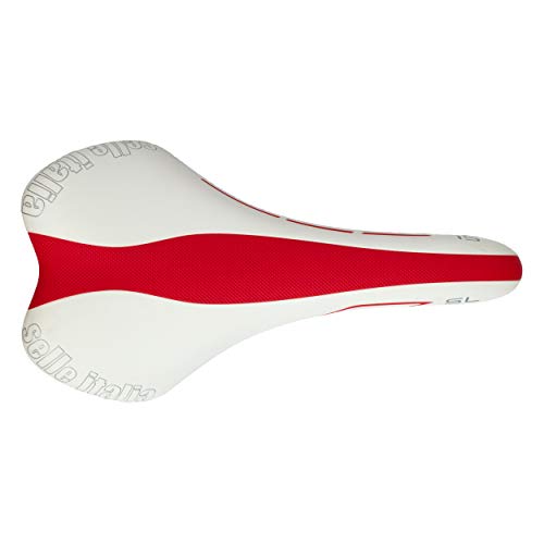 Selle Italia SL FEC Alloy Sillín, Unisex, Blanco y Rojo