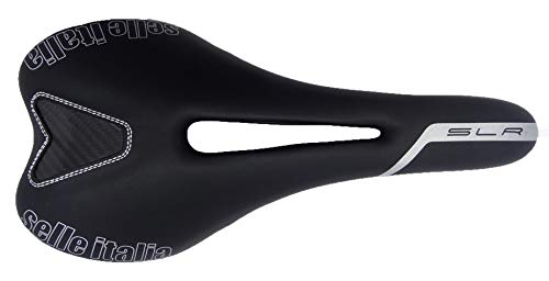 Selle Italia SLR Flow TM Sillín para Bicicleta, Unisex, Negro/Plateado, S2