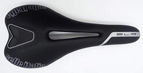 Selle Italia SLR Flow TM Sillín para Bicicleta, Unisex, Negro/Plateado, S2