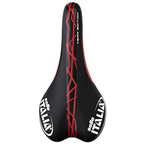 Selle Italia SLR Team Edition Sillín, Hombre, Negro/Rojo, S1