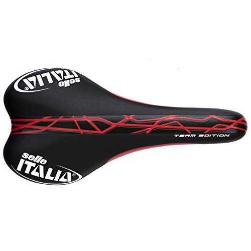 Selle Italia SLR Team Edition Sillín, Hombre, Negro/Rojo, S1