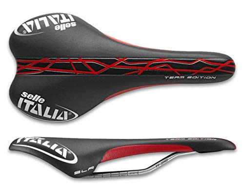 Selle Italia SLR Team Edition Sillín, Hombre, Negro/Rojo, S1