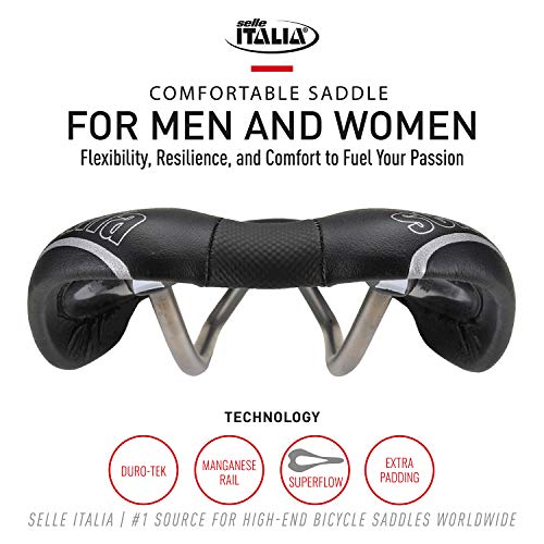 Selle Italia SRL TM Superflow S3 Sillín, Unisex Adulto, Negro, Talla Única