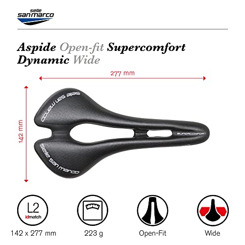 Selle San Marco - Sillín ASPIDE Supercomfort Open-Fit Dynamic Wide