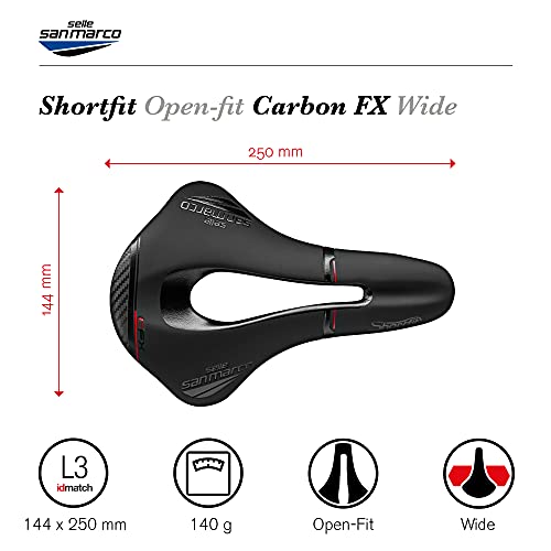 Selle San Marco - Sillín SHORTFIT Open-Fit Carbon FX Wide