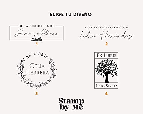 Sello Ex Libris Personalizado de Madera para Libros, 4 Diseños Disponibles, Sello Biblioteca