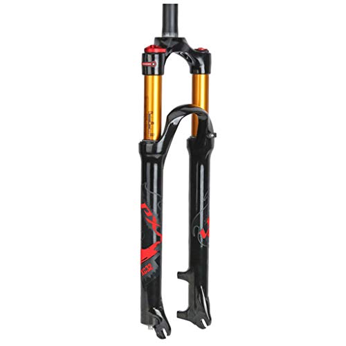 Sentarse ZZQ- Bicicleta Horquilla Delantera Aleación De Magnesio MTB Horquilla De Suspensión Estructura Fuerte Horquilla De Aire De Accesorios De Bicicleta 26/27.5/29 Pulgadas