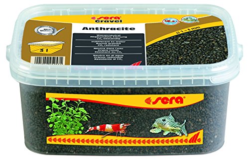 sera Gravel Anthracite 1-3 mm 3000 ml - Grava Natural Color Antracita (Ø 1-3 mm) para Todos los acuarios de Agua Dulce y Salada