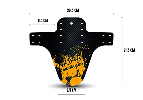 Seribas Guardabarros MTB-2 Unidades Incluye Bridas-Guardabarros Carbono-Guardabarros Bicicleta montaña-MTB Mudguard (Naranja)