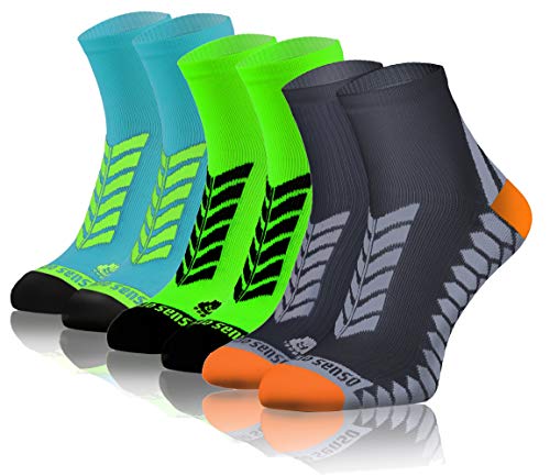 Sesto Senso Calcetines Deporte Colores Cortos Algodón Hombre Mujer 3-12 Pares Gris Turquesa 43-47 3 Pack Verde Mix