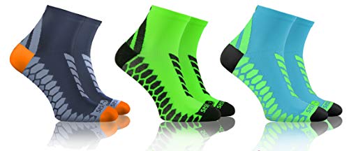 Sesto Senso Calcetines Deporte Colores Cortos Algodón Hombre Mujer 3-12 Pares Gris Turquesa 43-47 3 Pack Verde Mix