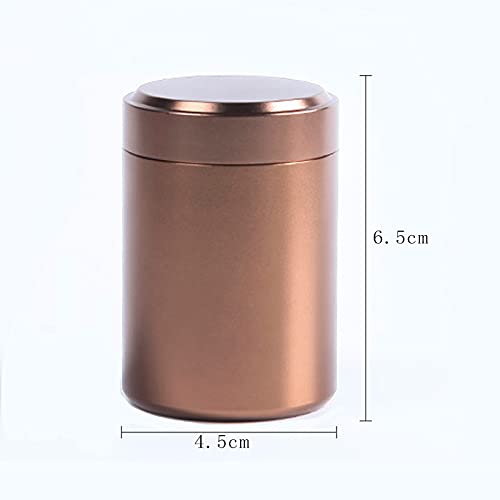 Set of 2 Botes para té,Tarro Hermético de Cocina,para Té, Azúcar, Granos de Café, Legumbres, para Evitar Aparición de Aromas Extraños y Alimentos Oxidación, Aluminio Latas (negro y Oro cafe)