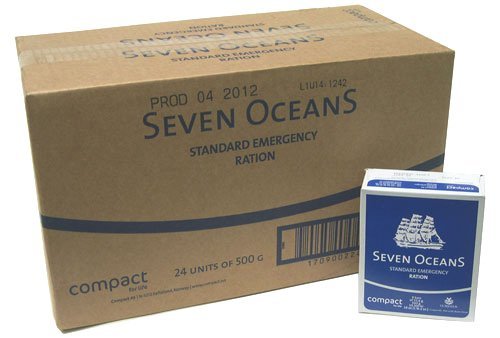 Seven Oceans 2 Meses de superviviencia Food Pack 24 x 500 g Long Life Biscuit rations