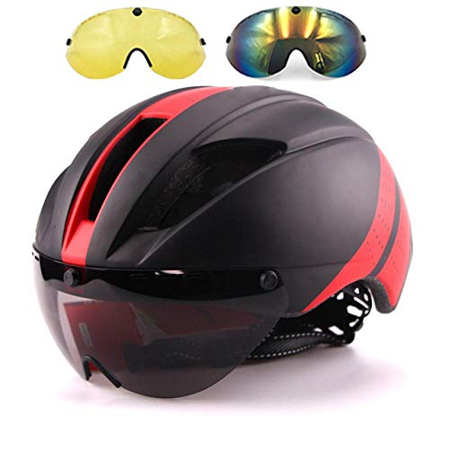 SFBBBO Casco Bicicleta Casco de Bicicleta Casco de Ciclismo Carretera MTB Montaña Triatlón Casco de Bicicleta Hombres Carrera Contrarreloj Casco de Bicicleta l 2 Lentes