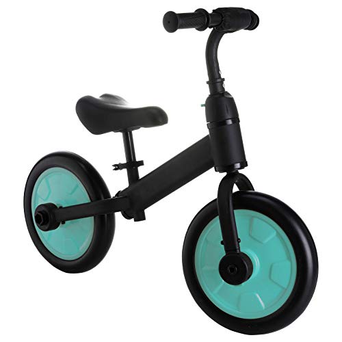 Sfeomi Bicicleta de Equilibrio para Niños 12 Pulgadas Bici para Niños con Pedales Desmontables Bicicleta de Equilibrio Infantil con Rueda Auxiliar (Azul)