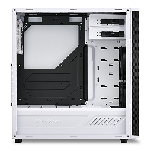 Sharkoon M25-W - Caja de Ordenador, PC Gaming, Semitorre ATX, Acrílico, Blanco
