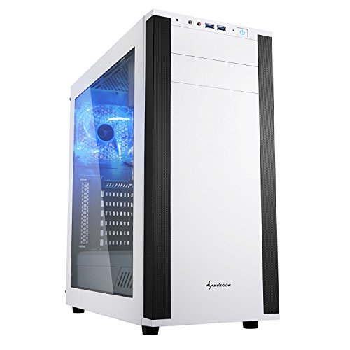 Sharkoon M25-W - Caja de Ordenador, PC Gaming, Semitorre ATX, Acrílico, Blanco